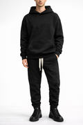 Trening UNISEX Negru cu Pietricele Strălucitoare – Set Hanorac și Pantaloni Sport Elegant