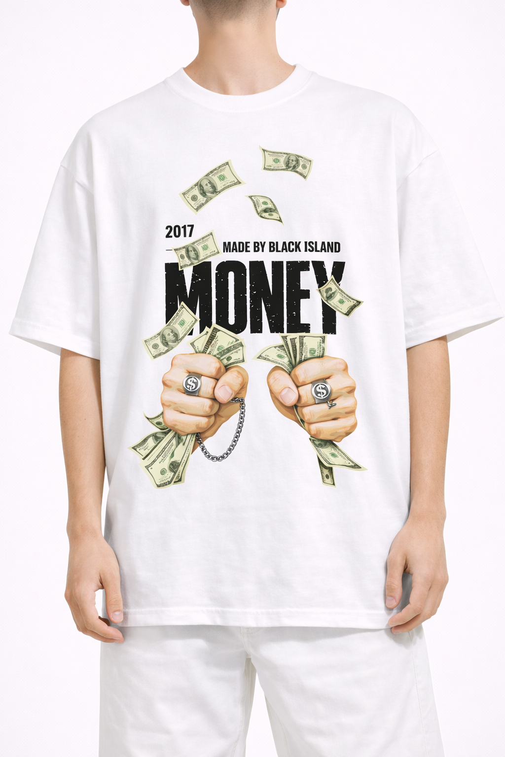 Tricou Oversize Negru Bărbați – Money Maker Print Streetwear