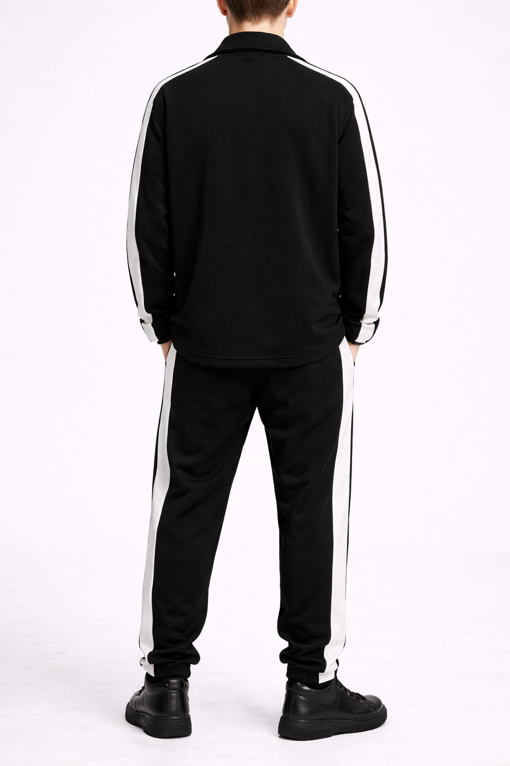 Set Unisex Sport Negru – Cămașă și Pantaloni Casual