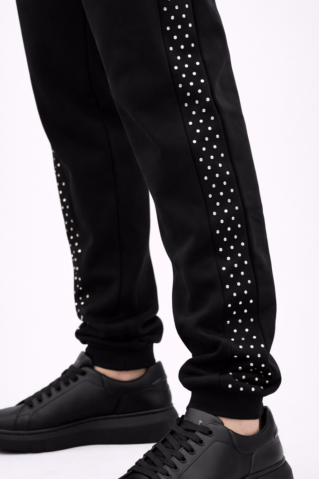 Trening Unisex cu Pietricele Strălucitoare – Set Hanorac cu Fermoar și Pantaloni Sport Elegant