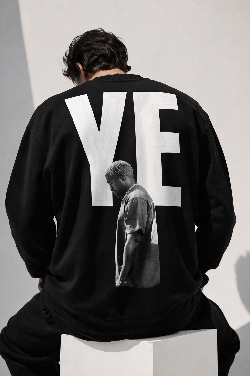 Tricou Oversize Bărbați YE Kanye West Print – Alb, Negru, Gri Streetwear