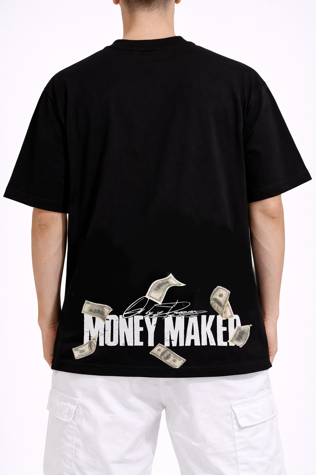 Tricou Oversize Negru Bărbați – Money Maker Print Streetwear