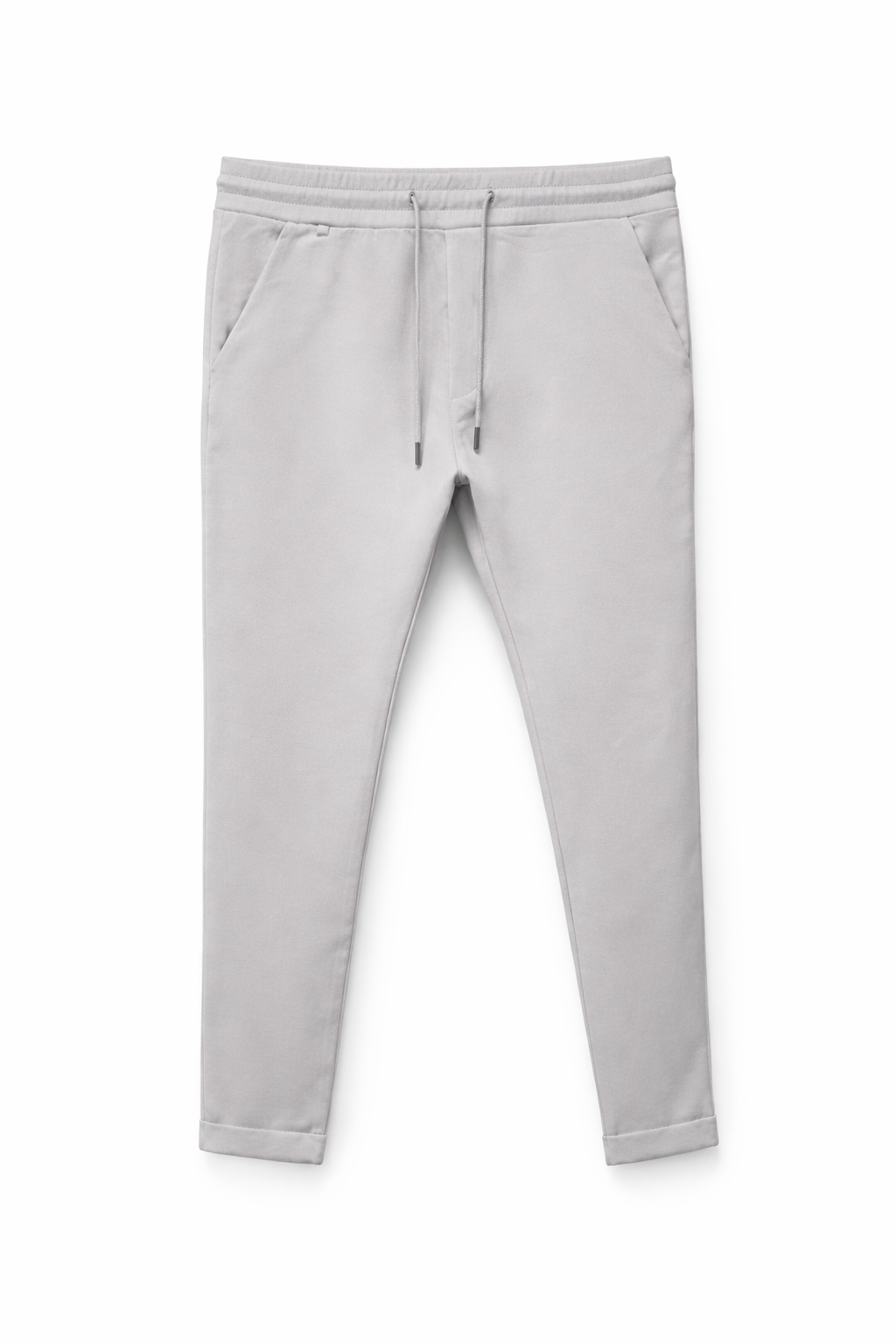 Compleu Elegant Gri Bărbați – Cămașă cu Guler Tunică și Pantaloni Casual