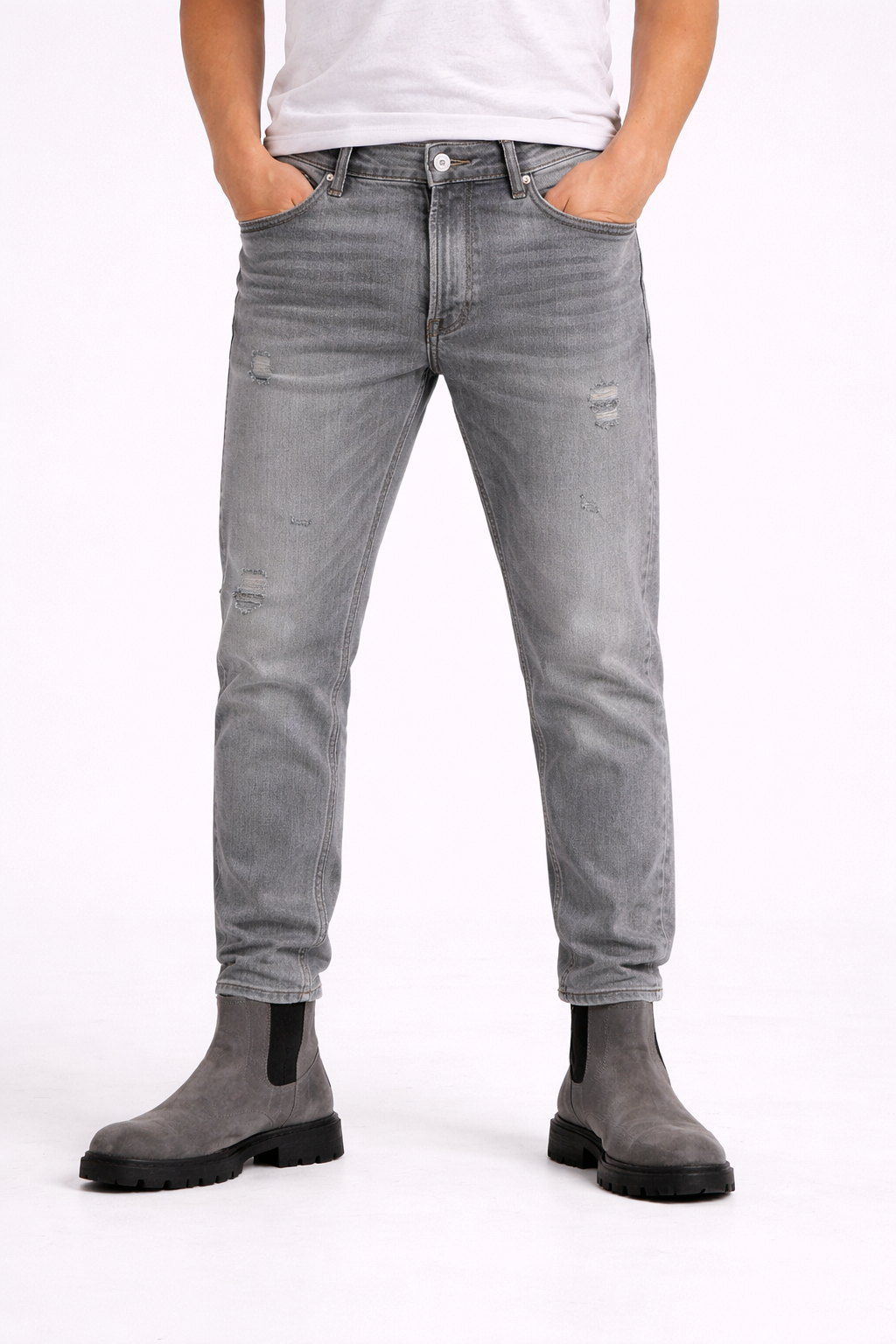 Blugi Bărbați Regular Fit Gri – Jeans Casual Modern