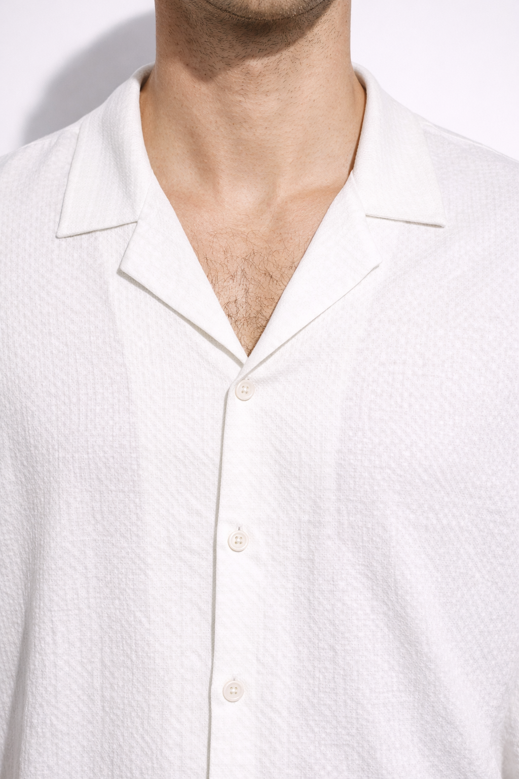 Compleu Elegant Alb Oversize Bărbați – Cămașă și Pantaloni Casual