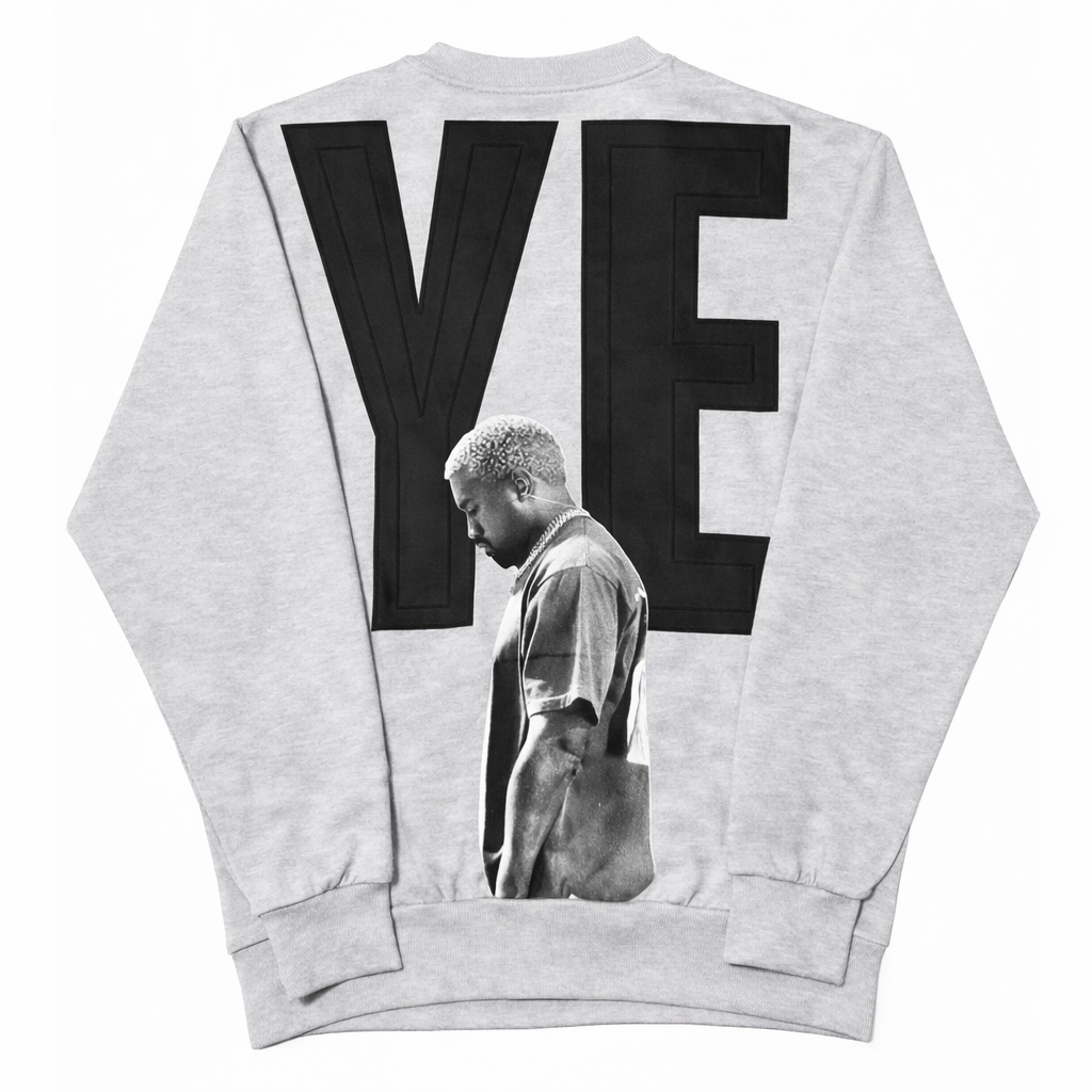 Tricou Oversize Bărbați YE Kanye West Print – Alb, Negru, Gri Streetwear
