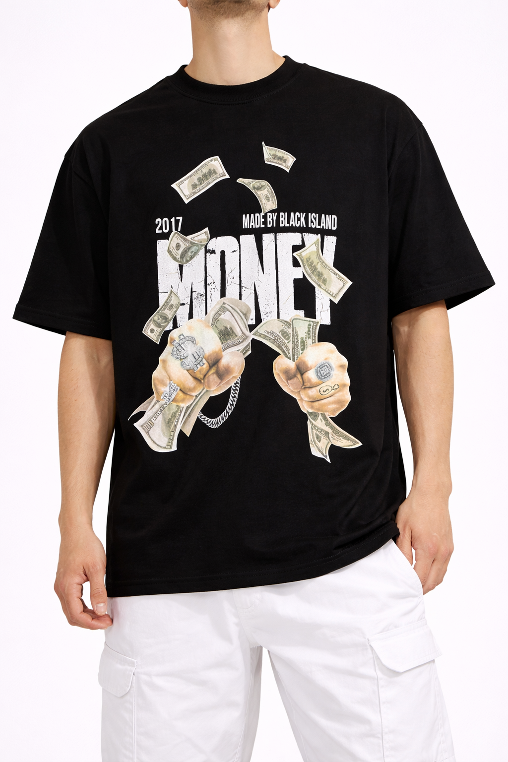 Tricou Oversize Negru Bărbați – Money Maker Print Streetwear