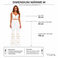 Compleu Damă Elegance Gold, Alb, Top și Pantaloni Evazați cu Detalii Aurii