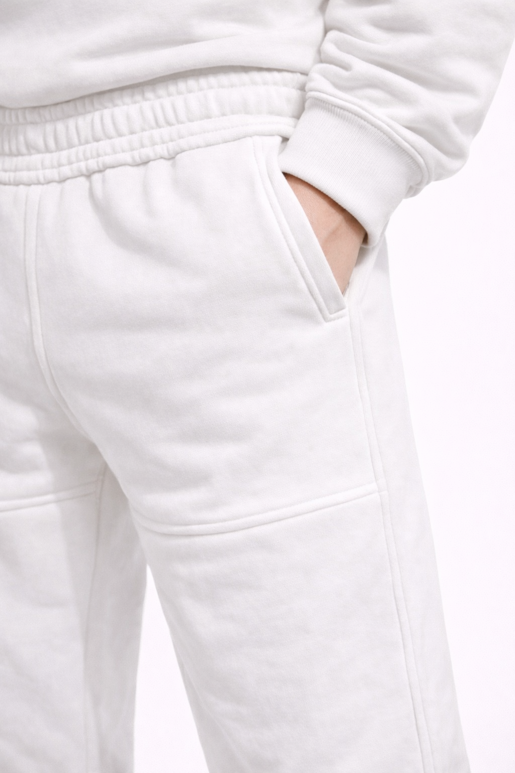Trening Oversize Gros Vătuit Bărbați – Hanorac și Pantaloni Alb/Negru Casual