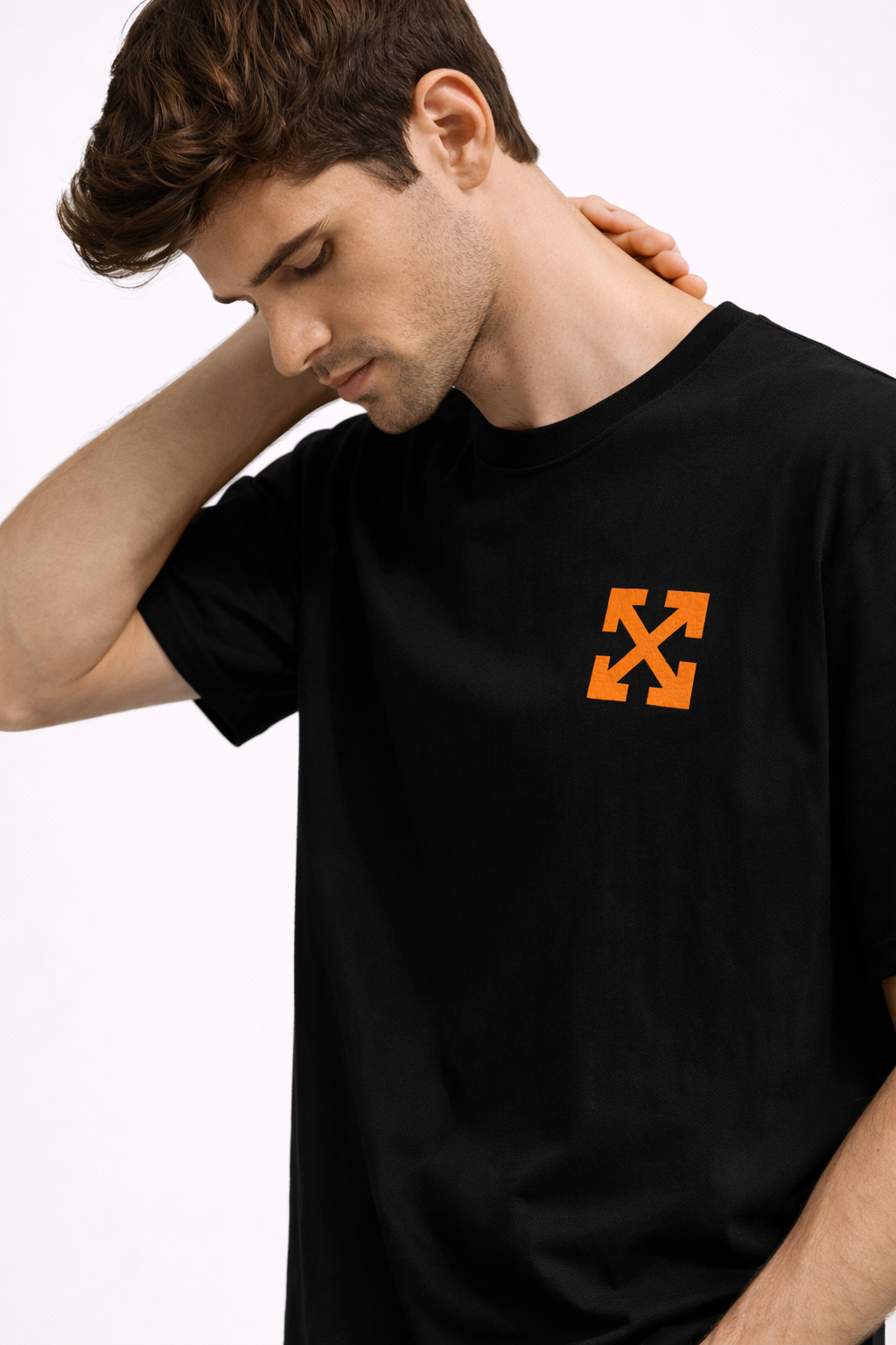 Tricou Bărbați Oversize Negru cu Print Streetwear, Casual Modern