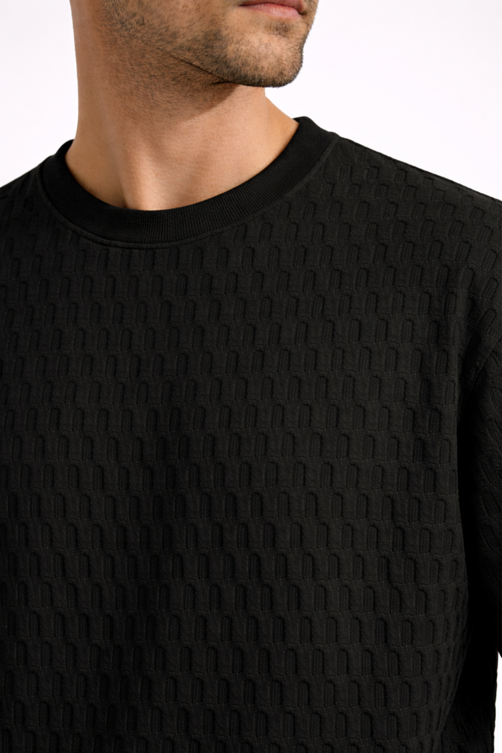 Compleu Bărbați Vară Tricou Oversize și Pantaloni Scurți Casual Două Piese Negru