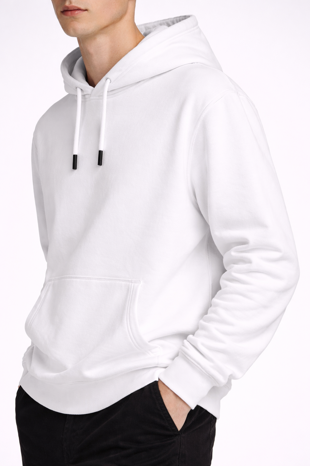 Hanorac Oversize Alb Bărbați – Hoodie Casual Streetwear