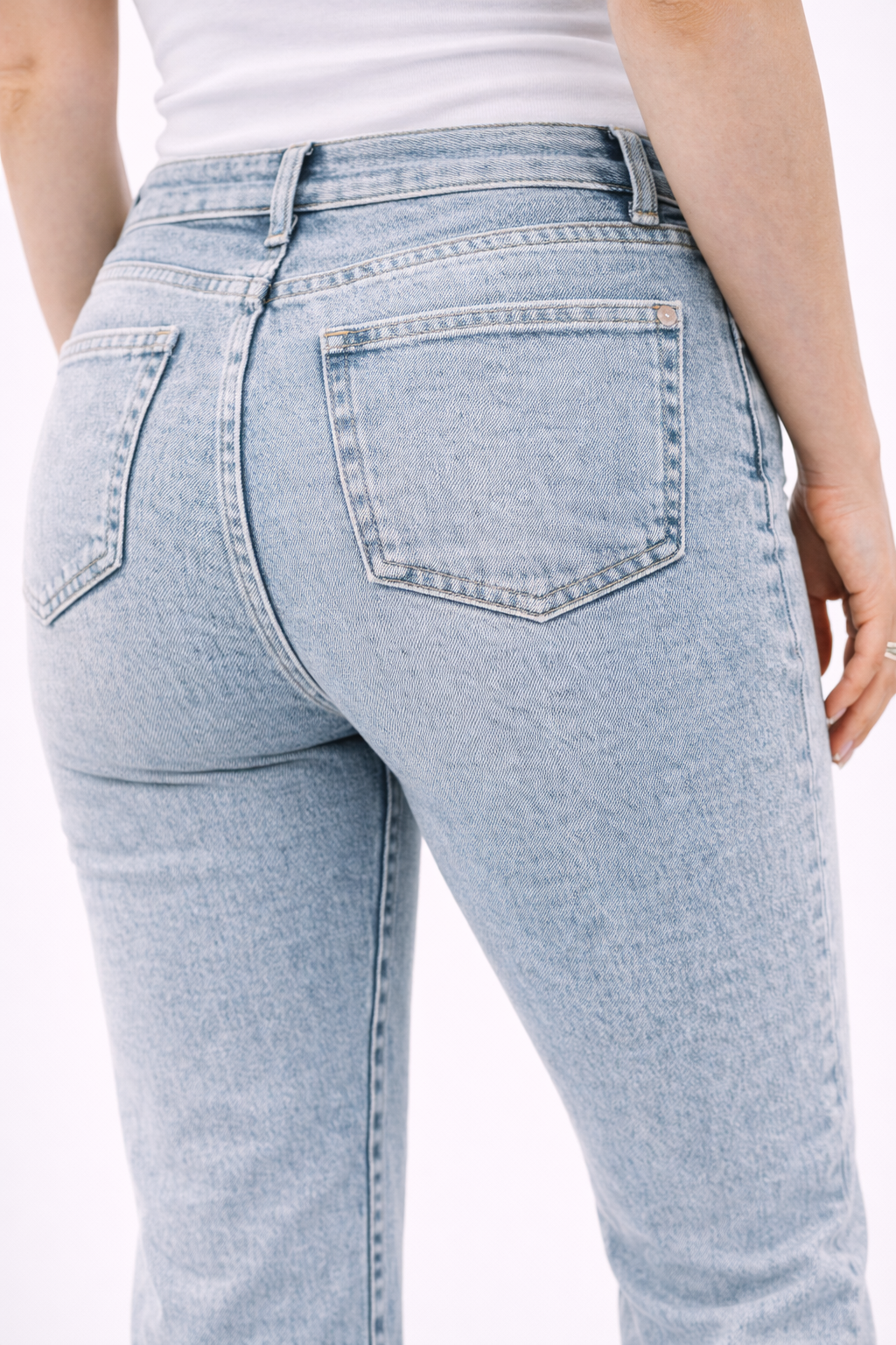 Blugi Damă Bootcut cu Pietricele Strălucitoare Albastru Deschis