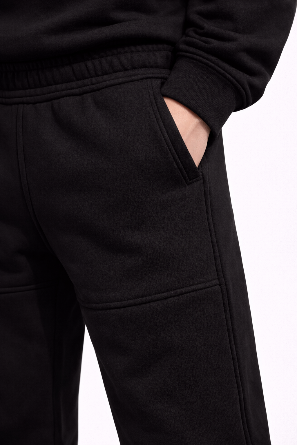 Trening Oversize Gros Vătuit Bărbați – Hanorac și Pantaloni Alb/Negru Casual