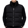 Vestă Matlasată Neagră Bărbați – Puffer Casual Streetwear