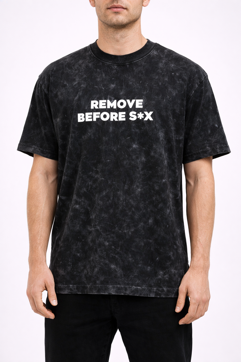 Tricou Oversize Negru – Remove Before Sex Print Streetwear