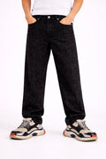 Blugi Bărbați Loose Fit Negri Texturați – Jeans Streetwear Modern