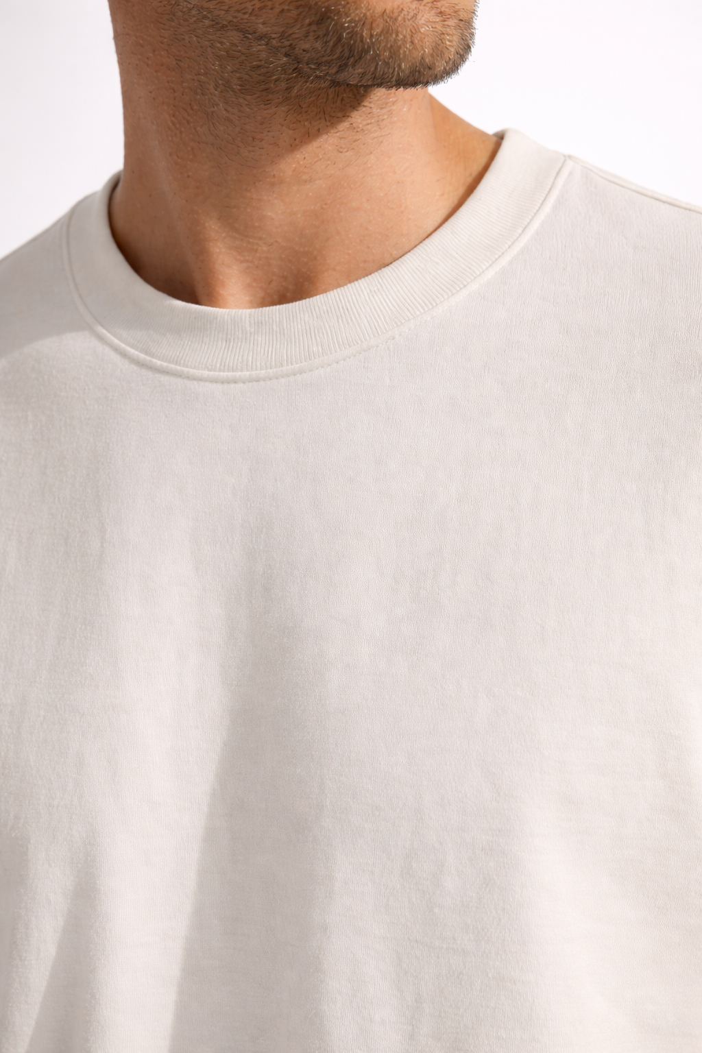 Compleu Bărbați Vară Tricou Oversize și Pantaloni Scurți Casual Două Piese Crem