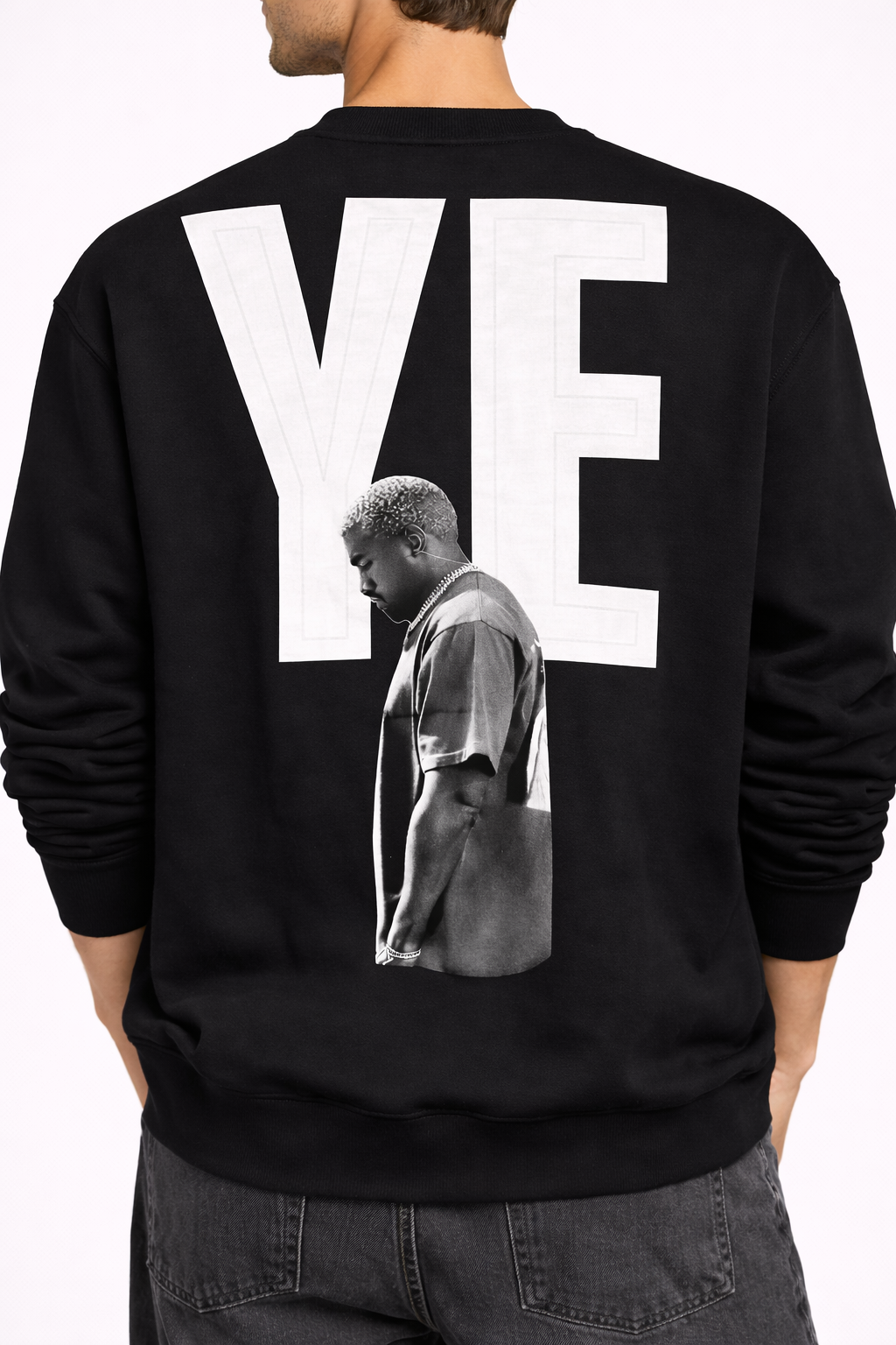 Tricou Oversize Bărbați YE Kanye West Print – Alb, Negru, Gri Streetwear