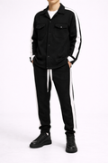 Set Unisex Sport Negru – Cămașă și Pantaloni Casual