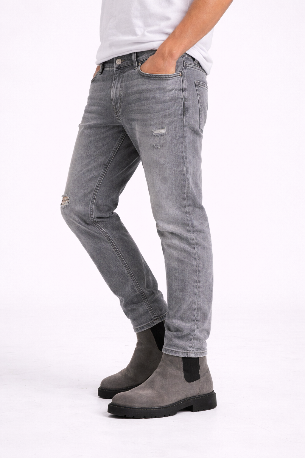 Blugi Bărbați Regular Fit Gri – Jeans Casual Modern