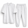 Compleu Sport Alb/Negru Oversize Bărbați – Tricou și Pantaloni Casual
