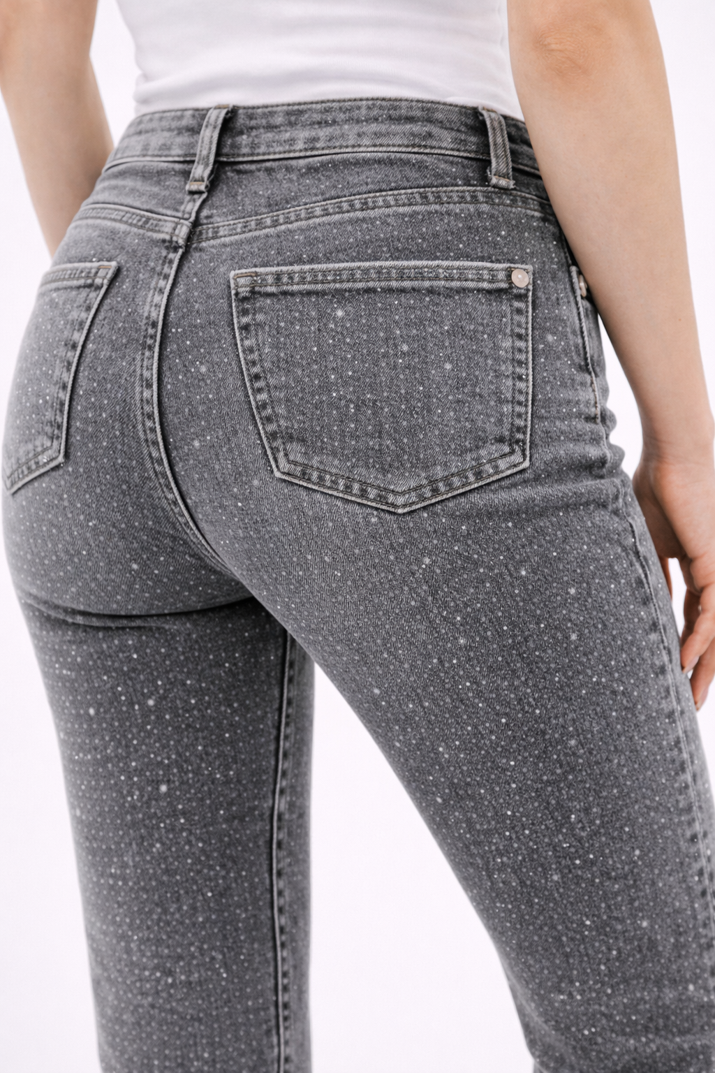 Blugi Damă Bootcut cu Pietricele Strălucitoare – Jeans Elegant Casual