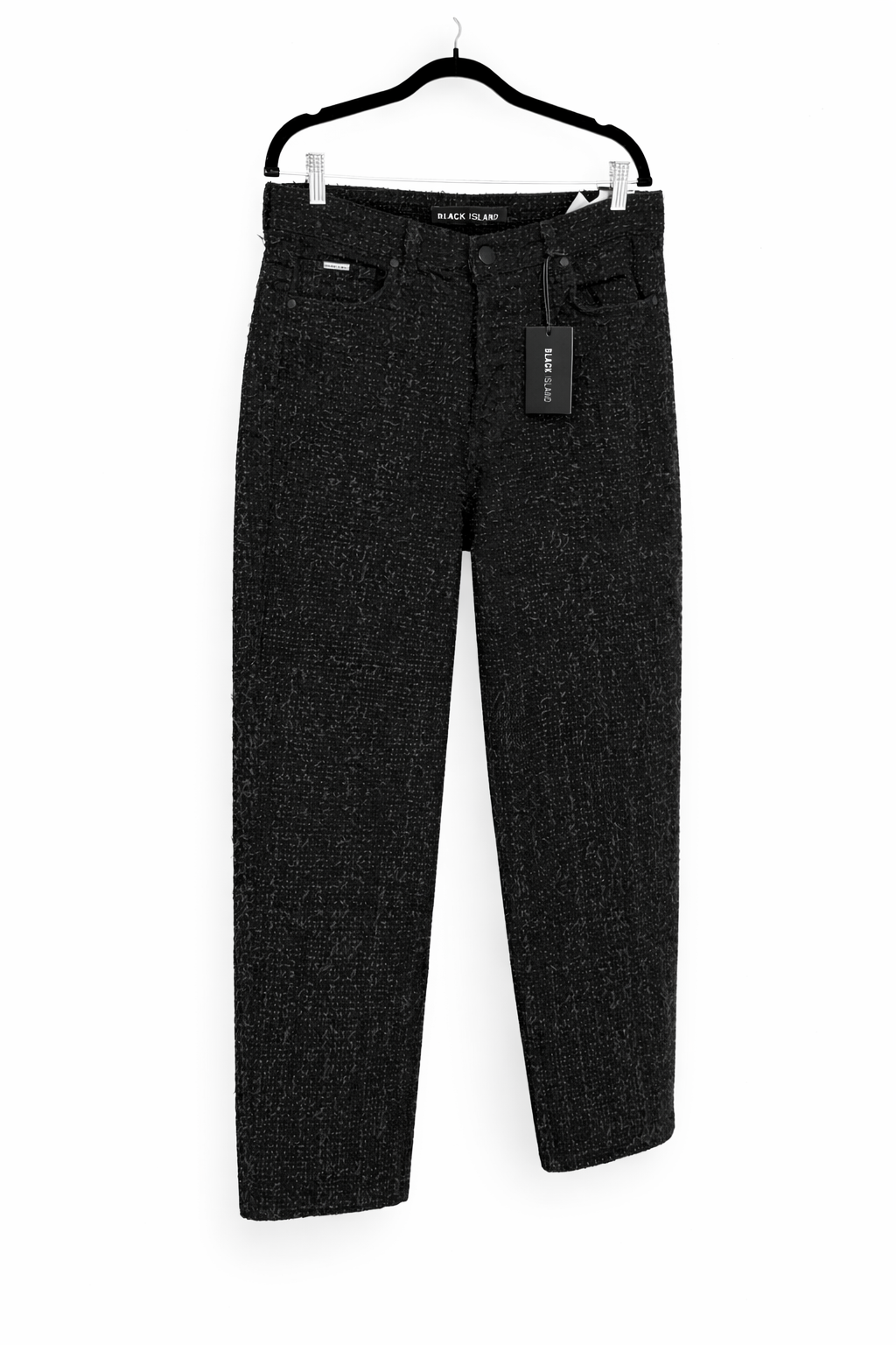 Blugi Bărbați Loose Fit Negri Texturați – Jeans Streetwear Modern