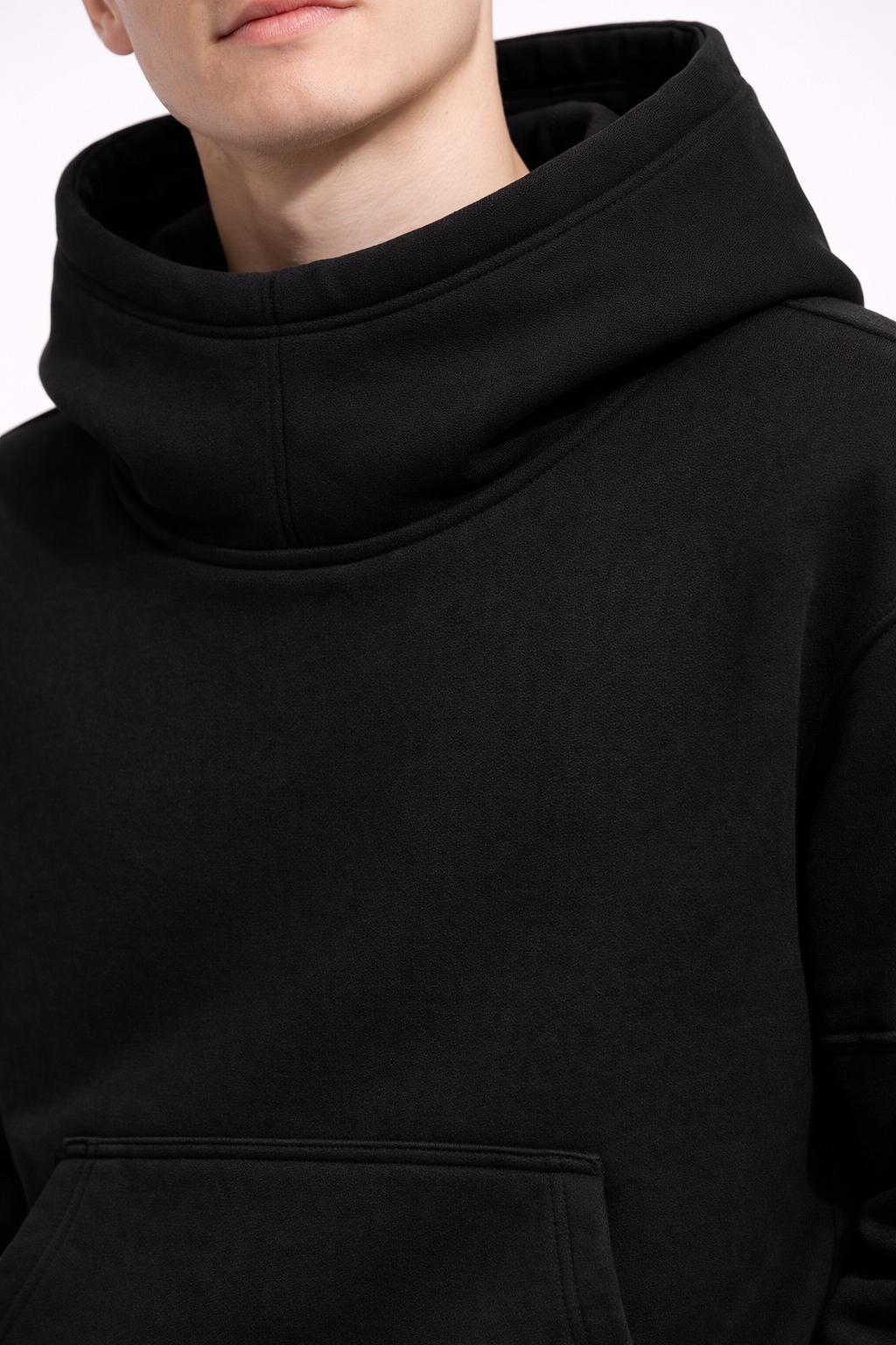 Trening Oversize Gros Vătuit Bărbați – Hanorac și Pantaloni Alb/Negru Casual