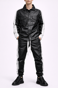 Set UNISEX Piele Ecologică Negru – Cămașă și Pantaloni Fashion Casual