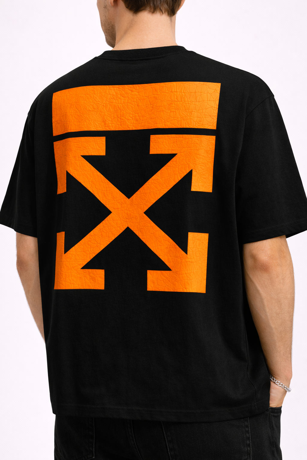 Tricou Bărbați Oversize Negru cu Print Streetwear, Casual Modern