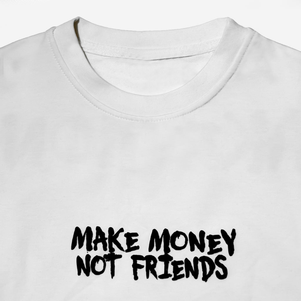 Bluză Oversize Bărbați Make Money Not Friends – Streetwear Alb, Negru