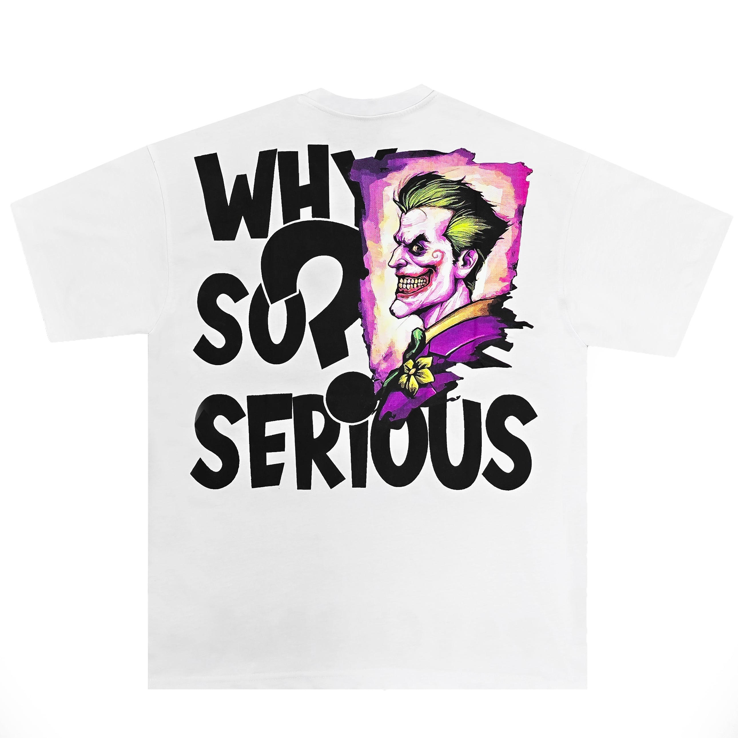 Tricou Joker Why So Serious Print – Alb / Negru Streetwear