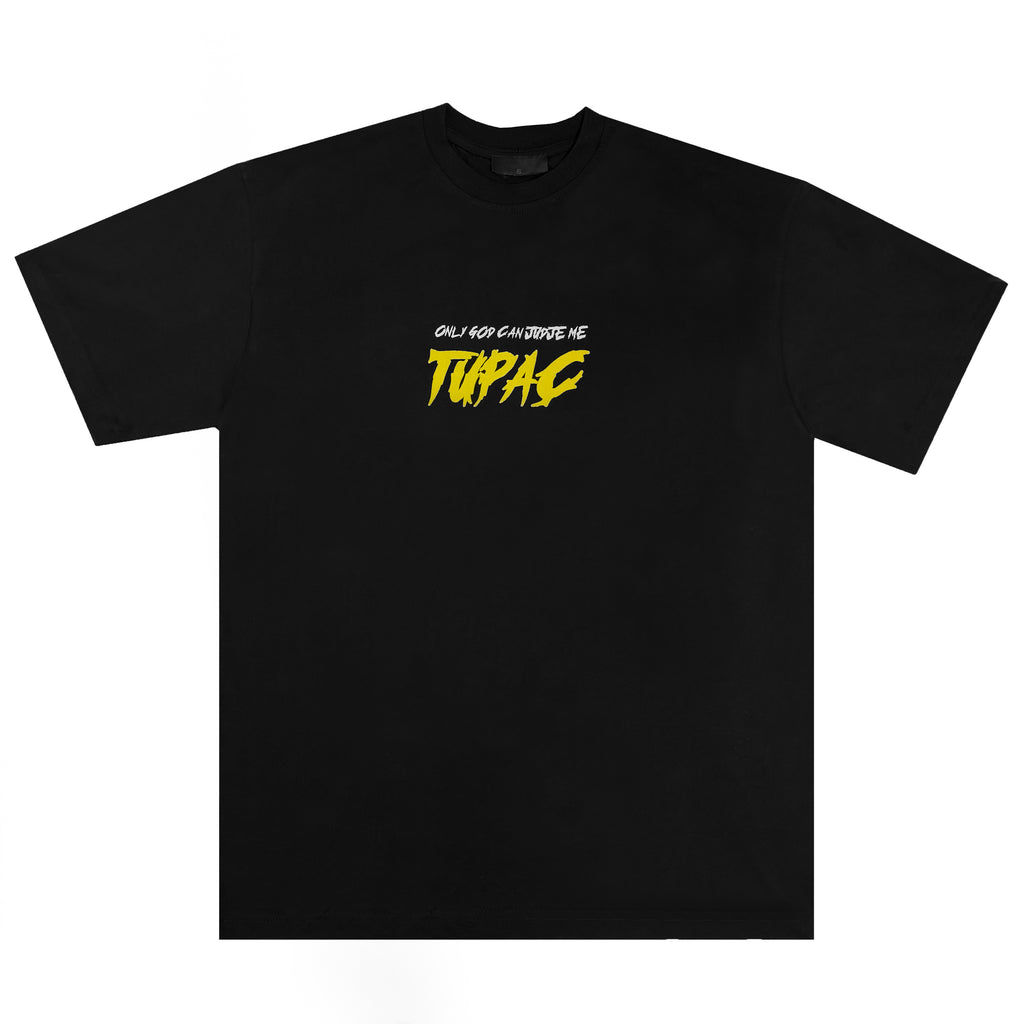 Tricou Oversize Negru Bărbați – Print Tupac Only God Can Judge Me Streetwear