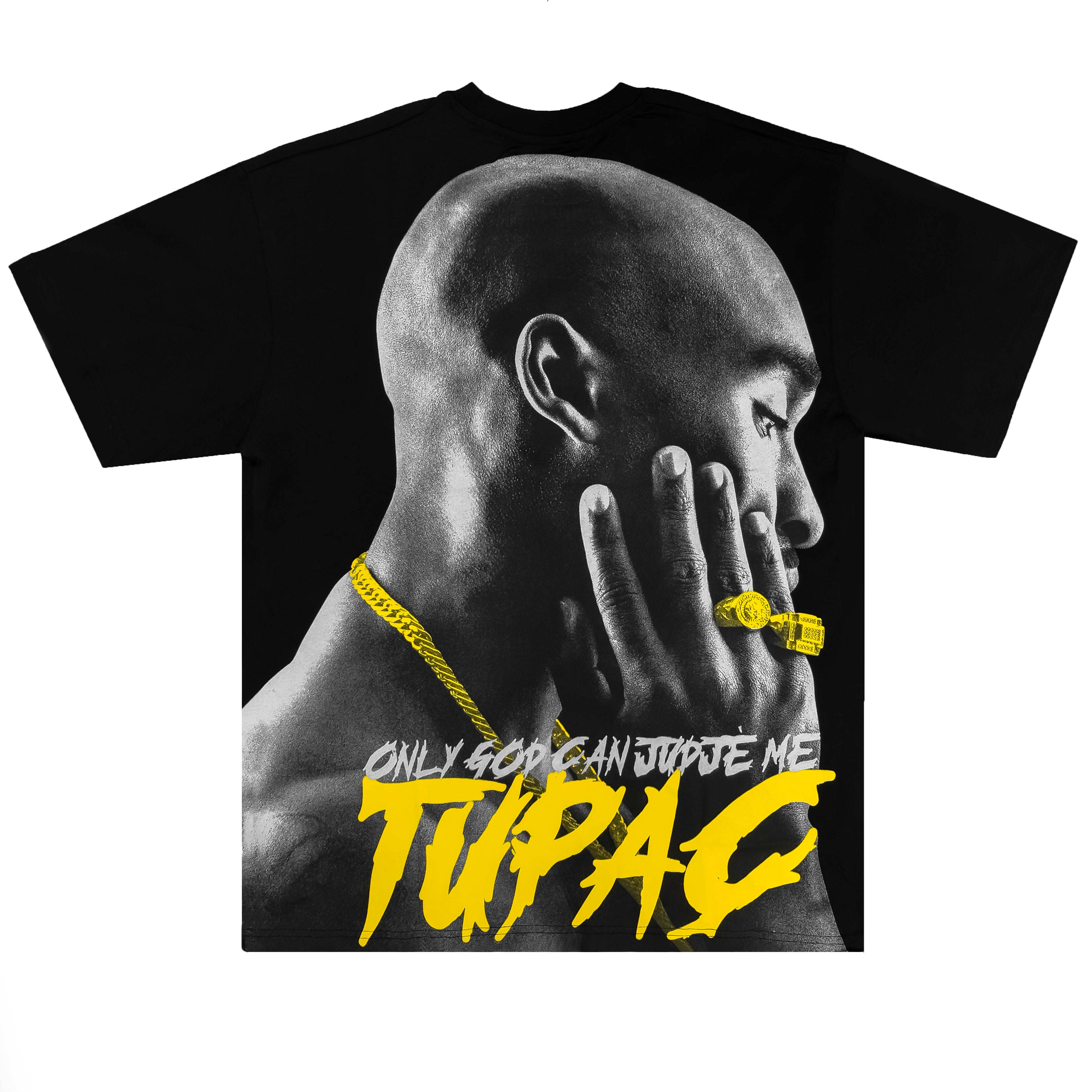 Tricou Oversize Negru Bărbați – Print Tupac Only God Can Judge Me Streetwear