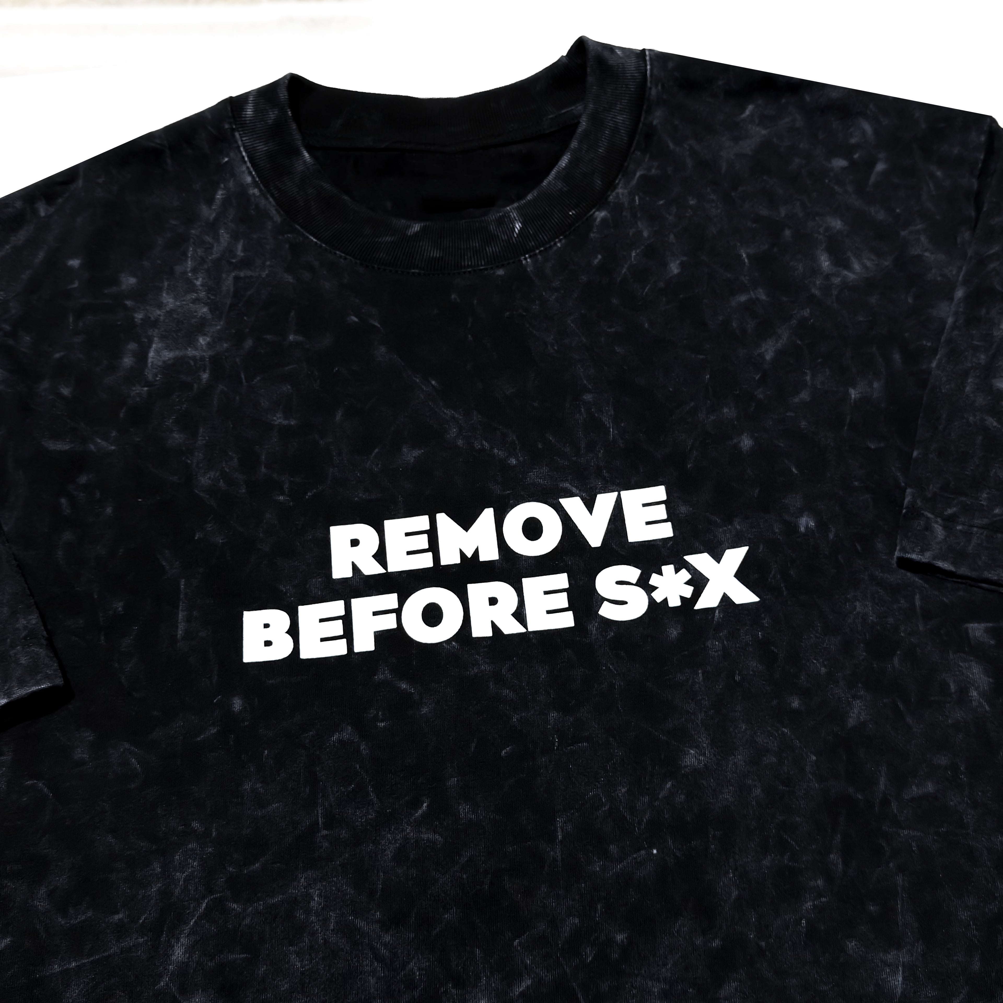 Tricou Oversize Negru – Remove Before Sex Print Streetwear