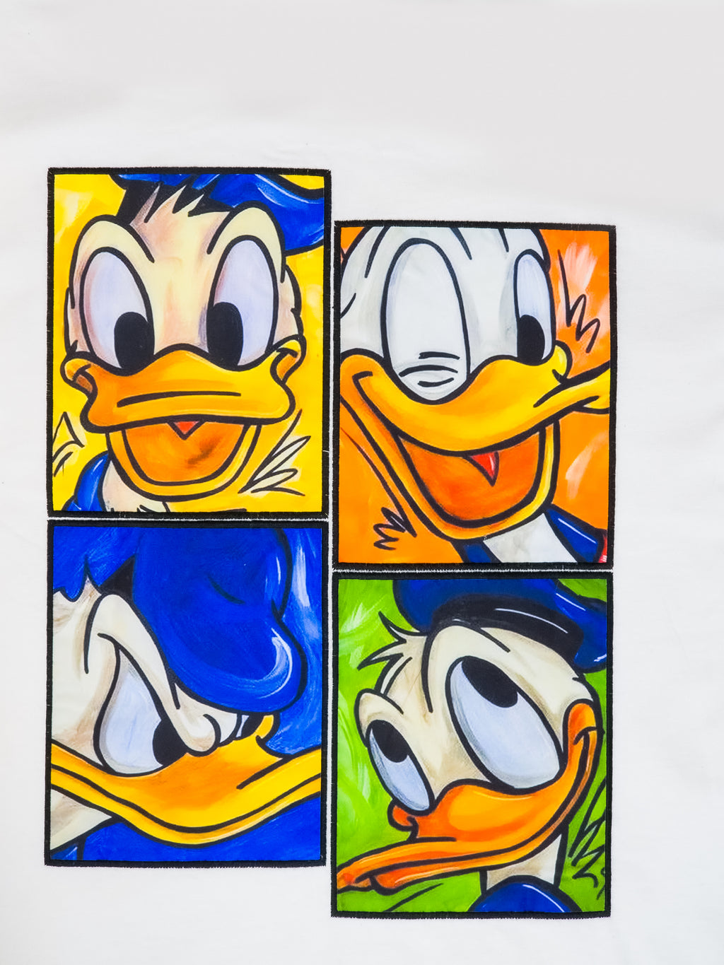 Tricou Donald Duck Print Alb / Negru – Streetwear Bărbați