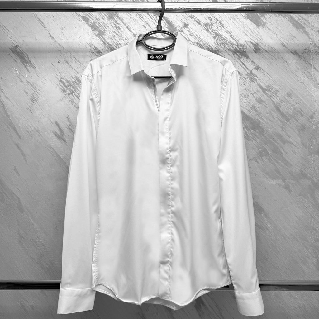 Cămașă Albă Elegantă Bărbați – Slim Fit Casual Business