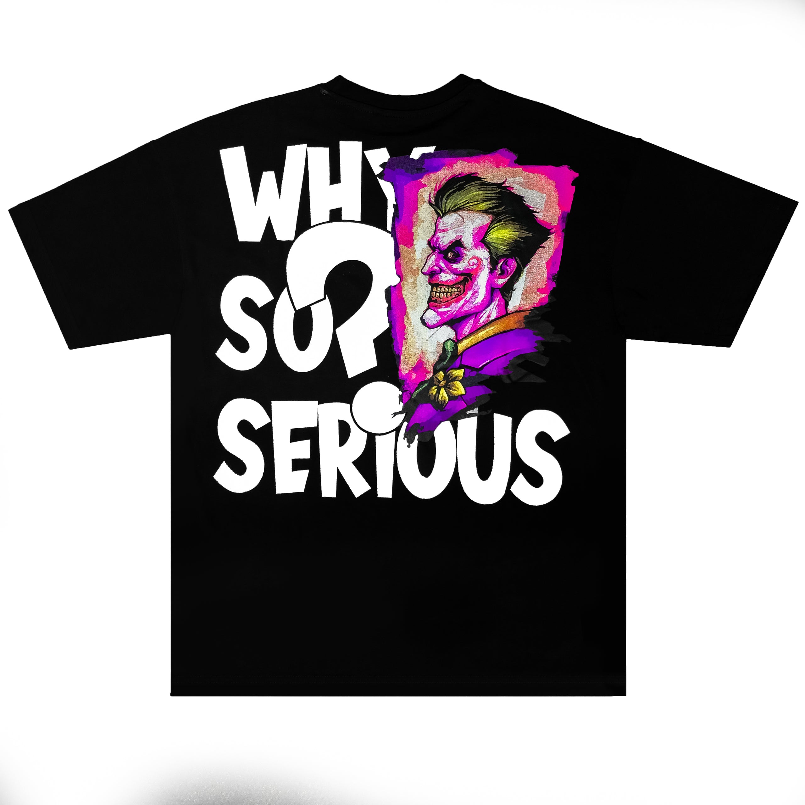 Tricou Joker Why So Serious Print – Alb / Negru Streetwear