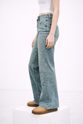 Blugi Damă Bootcut cu Pietricele – Jeans Casual